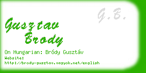 gusztav brody business card